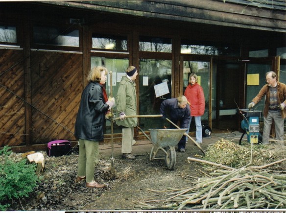Umbauarbeiten der Holzkirche